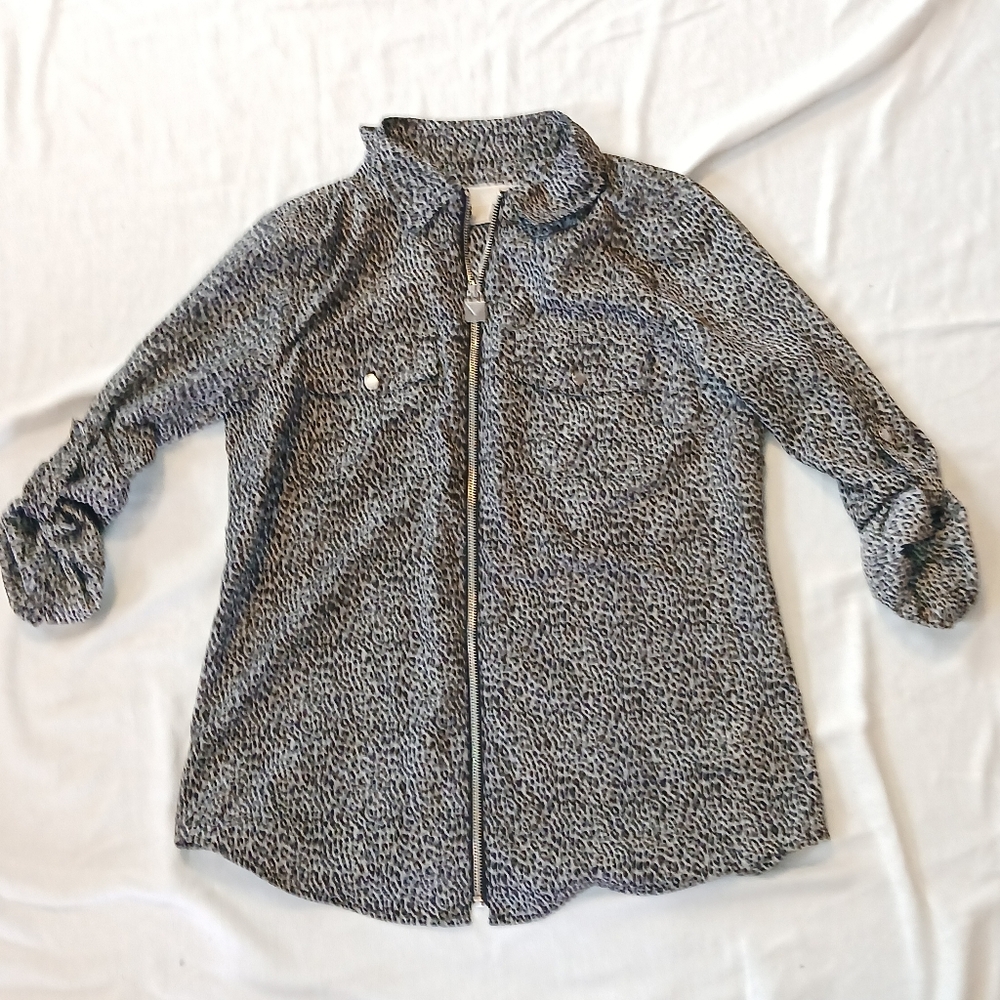 NWOT Sz.M Womens Michael Kors Zip Up Blouse
